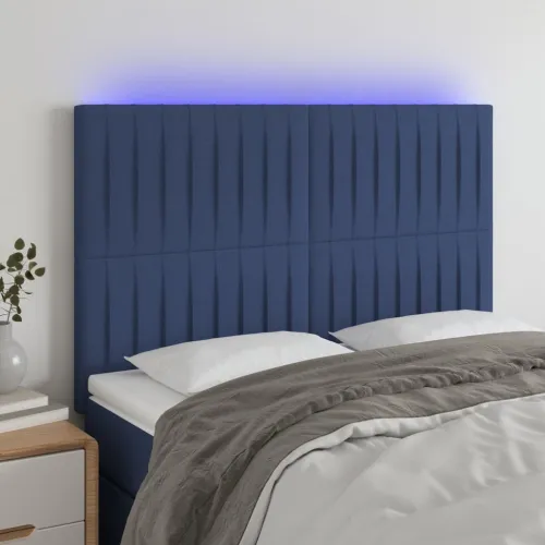 LED uzglavlje plavo 144x5x118/128 cm od tkanine - Plava 144 x 5 x 118/128 cm Cijena