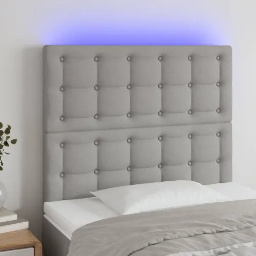 LED uzglavlje svjetlosivo 90x5x118/128 cm od tkanine - Svjetlosiva 90 x 5 x 118/128 cm Cijena
