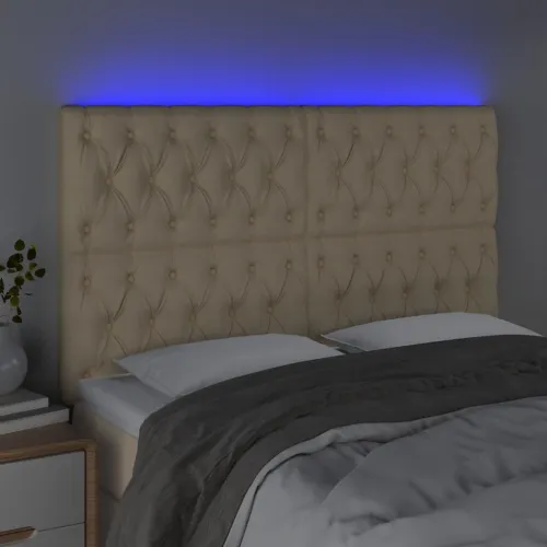 LED uzglavlje krem 144x7x118/128 cm od tkanine - Krema 144 x 7 x 118/128 cm Cijena
