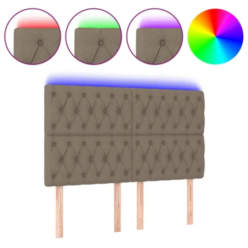 LED uzglavlje smeđesivo 144x7x118/128 cm od tkanine - Sivo-smeđa 144 x 7 x 118/128 cm Cijena