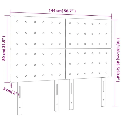 LED uzglavlje plavo 144x5x118/128 cm od tkanine - Plava 144 x 5 x 118/128 cm Cijena