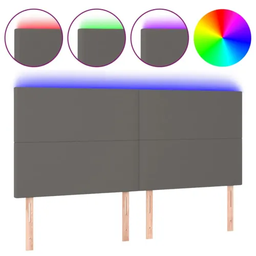 LED uzglavlje sivo 160x5x118/128 cm od umjetne kože - Siva 160 x 5 x 118/128 cm Cijena