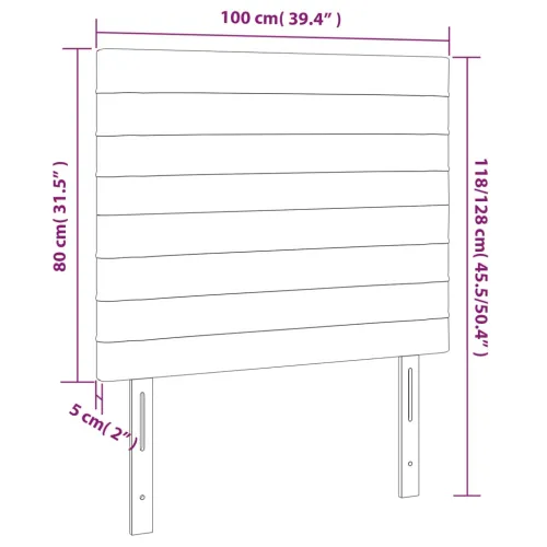 LED uzglavlje crno 100x5x118/128 cm od tkanine - Crna 100 x 5 x 118/128 cm Cijena