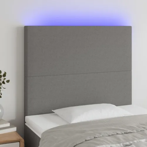 LED uzglavlje tamnosivo 80x5x118/128 cm od tkanine - Tamno siva 80 x 5 x 118/128 cm Cijena