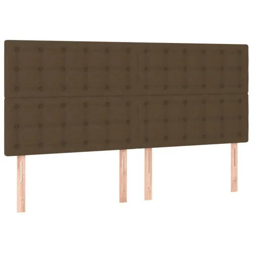 Boxspring - Krevet s oprugama i madracem tamnosmeđi 200x200 cm od tkanine - Tamno smeđa 200 x 200 cm gumbi Tamno smeđa Cijena