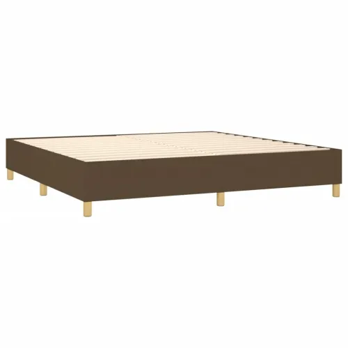 Boxspring - Krevet s oprugama i madracem tamnosmeđi 200x200 cm od tkanine - Tamno smeđa 200 x 200 cm gumbi Tamno smeđa Cijena