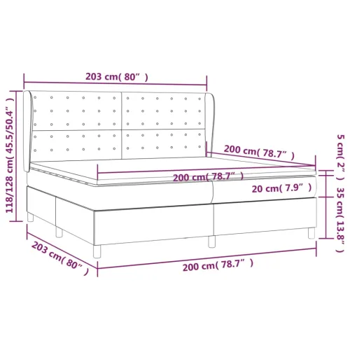 Boxspring - Krevet s oprugama i madracem tamnosmeđi 200x200 cm od tkanine - Tamno smeđa 200 x 200 cm gumbi Tamno smeđa Cijena
