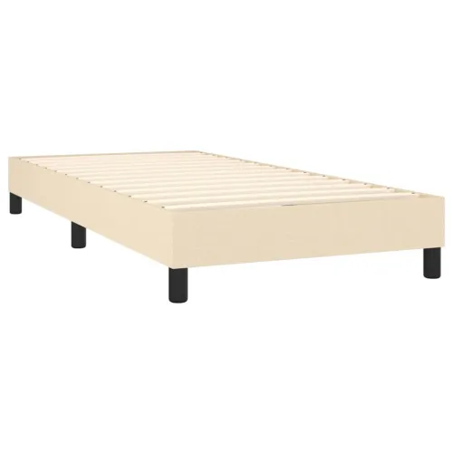 Boxspring - Krevet s oprugama i madracem krem 90 x 200 cm od tkanine - Krema 90 x 200 cm Okomite pruge Krema Cijena