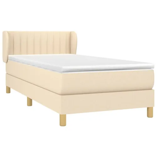 Boxspring - Krevet s oprugama i madracem krem 90 x 200 cm od tkanine - Krema 90 x 200 cm Okomite pruge Krema Cijena
