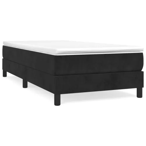 Box spring krevet s madracem crni 100x200 cm baršunasti - Crna 100 x 200 cm 25 cm Cijena