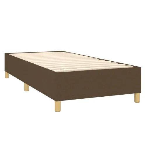 Boxspring - Krevet s oprugama i madracem tamnosmeđi 90 x 190 cm od tkanine - Tamno smeđa 90 x 190 cm Blok s kvadratima Tamno sme Cijena