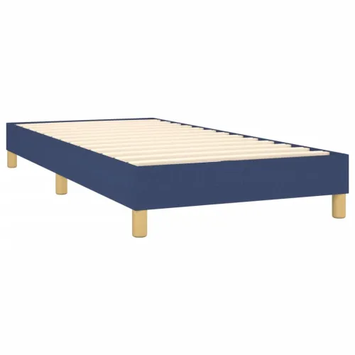 Boxspring - Krevet s oprugama i madracem plavi 90 x 200 cm od tkanine - Plava 90 x 200 cm Okomite pruge Plava Cijena