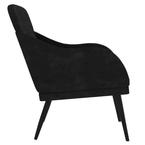 Fotelja crna 63 x 76 x 80 cm baršunasta - Crna 1 Cijena