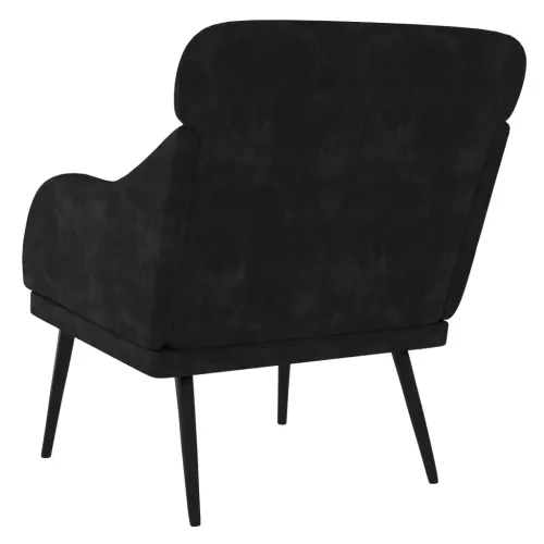 Fotelja crna 63 x 76 x 80 cm baršunasta - Crna 1 Cijena