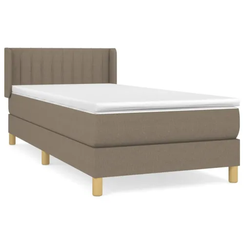 Boxspring - Krevet s oprugama i madracem smeđesivi 90x200 cm od tkanine - Sivo-smeđa 90 x 200 cm Okomite pruge Sivo-smeđa Cijena