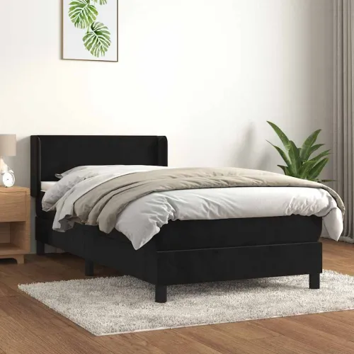Box spring krevet s madracem crni 100x200 cm baršunasti - Crna 100 x 200 cm Gladak dizajn Cijena