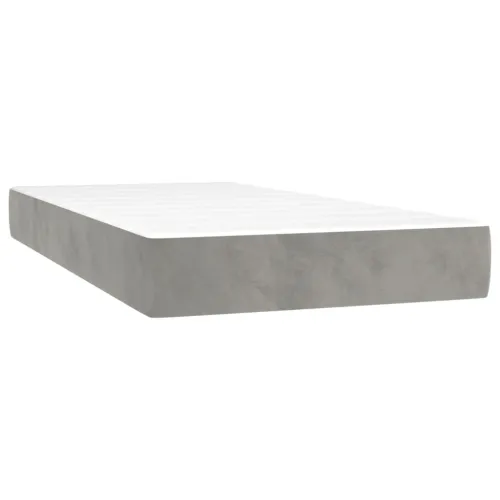 Box spring krevet s madracem svjetlosivi 80 x 200 cm baršunasti - Svjetlosiva 80 x 200 cm Okomite pruge Cijena