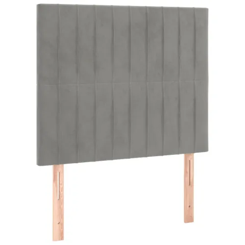 Box spring krevet s madracem svjetlosivi 80 x 200 cm baršunasti - Svjetlosiva 80 x 200 cm Okomite pruge Cijena