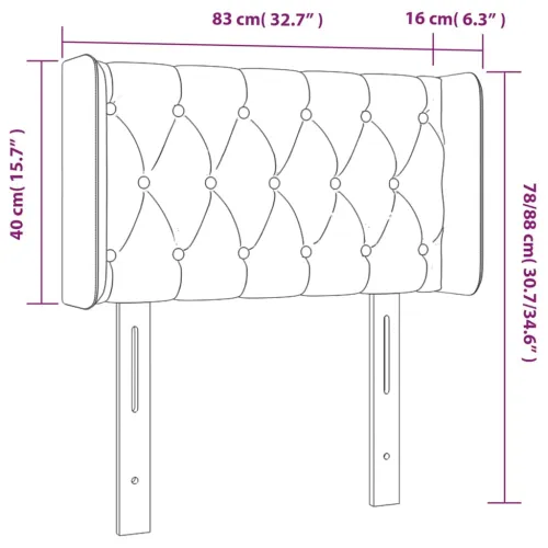 LED uzglavlje krem 83x16x78/88 cm od tkanine - Krema 83 x 16 x 78/88 cm Cijena