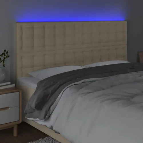 LED uzglavlje krem 200x5x118/128 cm od tkanine - Krema 200 x 5 x 118/128 cm Cijena
