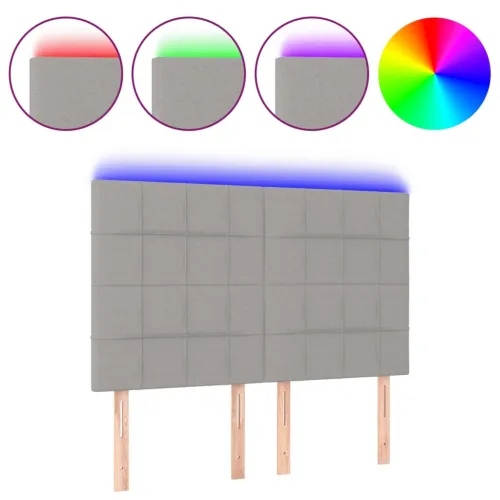 LED uzglavlje svjetlosivo 144x5x118/128 cm od tkanine - Svjetlosiva 144 x 5 x 118/128 cm Cijena