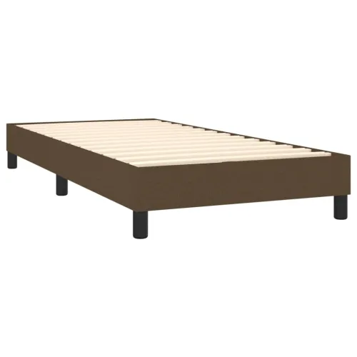 Boxspring - Krevet s oprugama i madracem tamnosmeđi 90 x 200 cm od tkanine - Tamno smeđa 90 x 200 cm Blok s kvadratima Tamno sme Cijena