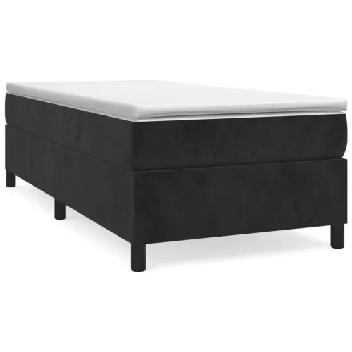 Box spring krevet s madracem crni 100x200 cm baršunasti - Crna 100 x 200 cm 35 cm Cijena