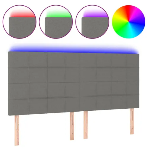 LED uzglavlje tamnosivo 200x5x118/128 cm od tkanine - Tamno siva 200 x 5 x 118/128 cm Cijena