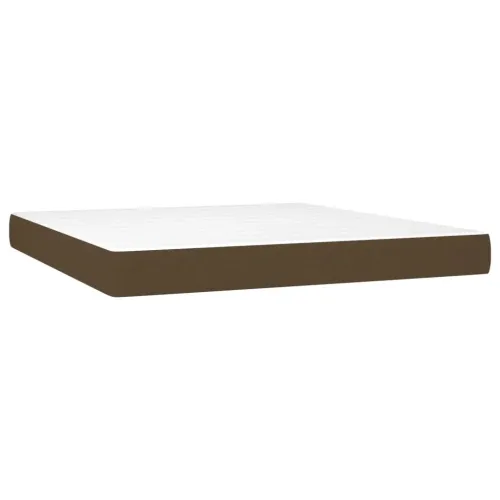Boxspring - Krevet s oprugama i madracem tamnosmeđi 180x200 cm tkanina - Tamno smeđa 180 x 200 cm Blok s kvadratima Tamno smeđa Cijena
