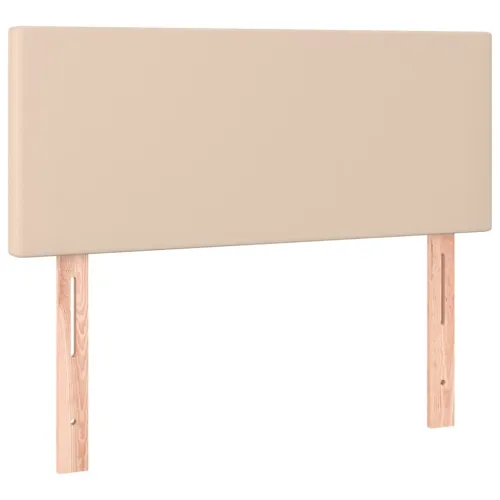 Krevet box spring madrac LED cappuccino 90x200cm umjetna koža - Boja cappuccina 90 x 200 cm Gladak dizajn Boja cappuccina Cijena