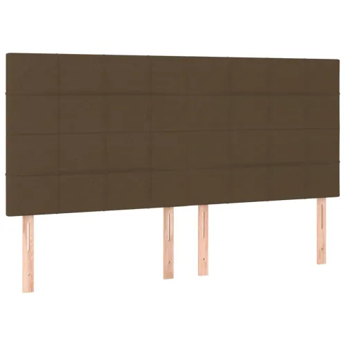 Krevet box spring s madracem LED tamnosmeđi 180x200 cm tkanina - Tamno smeđa 180 x 200 cm Blok s kvadratima Tamno smeđa Cijena