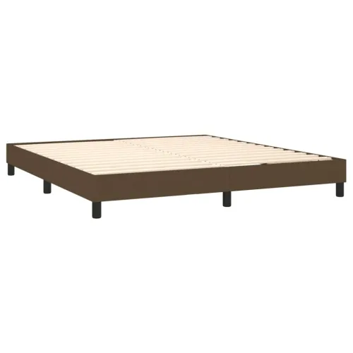 Krevet box spring s madracem LED tamnosmeđi 160x200 cm tkanina - Tamno smeđa 160 x 200 cm Blok s kvadratima Tamno smeđa Cijena