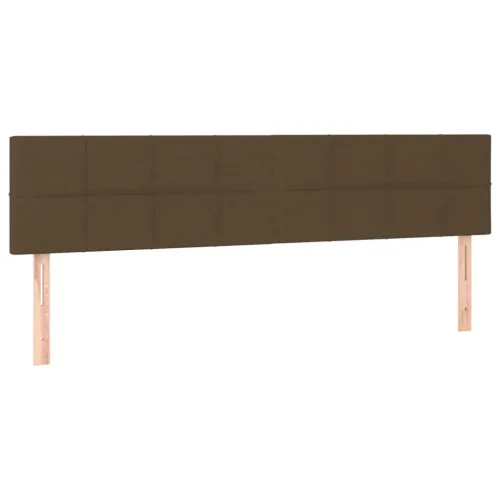 Krevet box spring s madracem LED tamnosmeđi 160x200 cm tkanina - Tamno smeđa 160 x 200 cm Blok s kvadratima Tamno smeđa Cijena