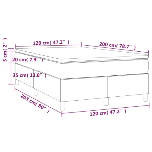 Box spring krevet s madracem crni 120 x 200 cm baršunasti - Crna 35 cm 120 x 200 cm Cijena