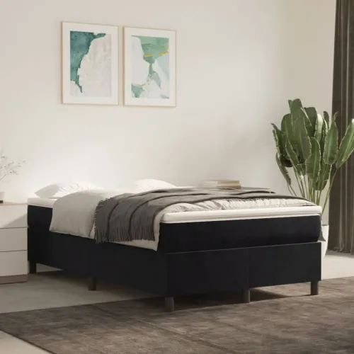 Box spring krevet s madracem crni 120 x 200 cm baršunasti - Crna 35 cm 120 x 200 cm Cijena
