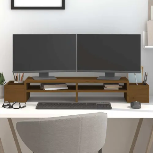 Stalak za monitor boja meda 100x27,5x15 cm od masivne borovine - boja meda 100 x 27.5 x 15 cm Boja meda 100 x 27.5 x 15 cm Cijena