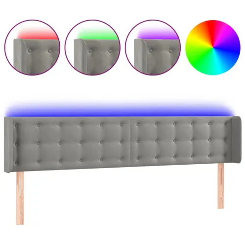 LED uzglavlje svjetlosivo 183x16x78/88 cm baršunasto - Svjetlosiva 183 x 16 x 78/88 cm Cijena