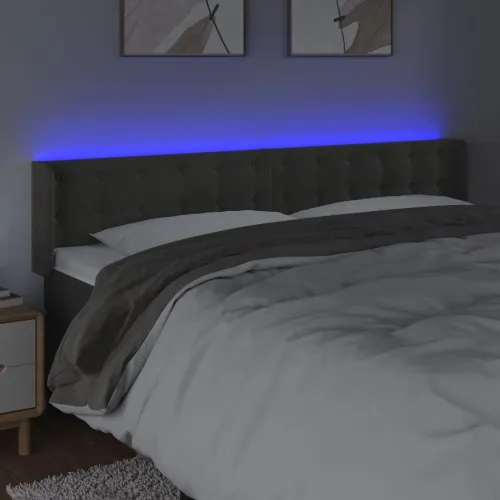 LED uzglavlje tamnosivo 163x16x78/88 cm baršunasto - Tamno siva 163 x 16 x 78/88 cm Cijena
