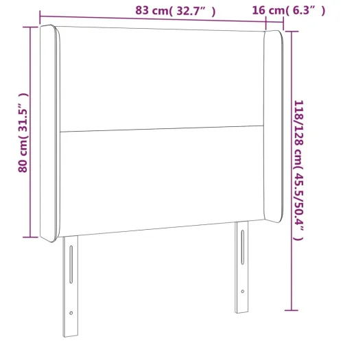 LED uzglavlje tamnosivo 83 x 16 x 118/128 cm od tkanine - Tamno siva 83 x 16 x 118/128 cm Cijena
