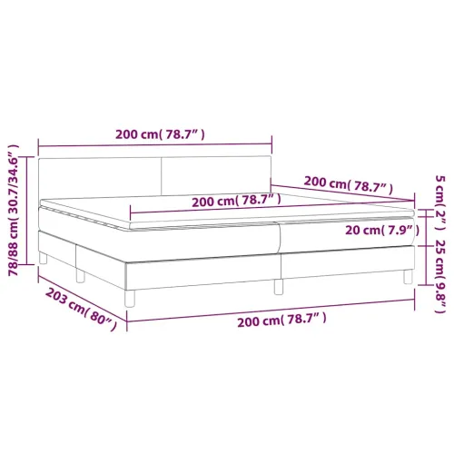 Krevet box spring s madracem LED svjetlosivi 200x200 cm baršun - Svjetlosiva 200 x 200 cm Gladak dizajn Cijena
