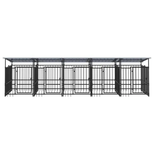 Vanjski kavez za pse s krovom čelični 9,38 m² - 491 x 198 x 128 cm 1 Cijena