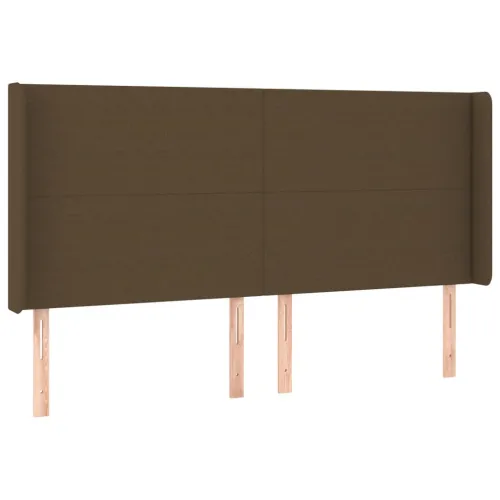 LED uzglavlje tamnosmeđe 163x16x118/128 cm od tkanine - Tamno smeđa 163 x 16 x 118/128 cm Cijena