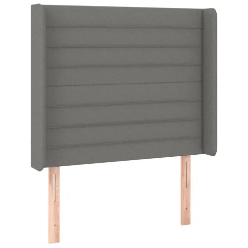 Uzglavlje s ušima tamnosivo 103x16x118/128 cm od tkanine - Tamno siva 103 x 16 x 118/128 cm Cijena