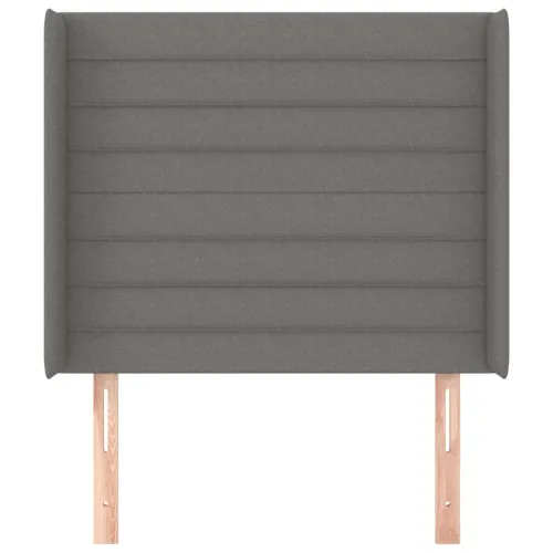 Uzglavlje s ušima tamnosivo 103x16x118/128 cm od tkanine - Tamno siva 103 x 16 x 118/128 cm Cijena