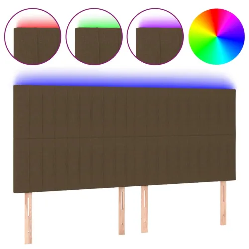 LED uzglavlje tamnosmeđe 160x5x118/128 cm od tkanine - Tamno smeđa 160 x 5 x 118/128 cm Cijena