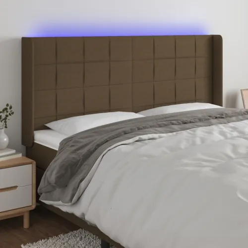 LED uzglavlje tamnosmeđe 183x16x118/128 cm od tkanine - Tamno smeđa 183 x 16 x 118/128 cm 1 Tamno smeđa Cijena