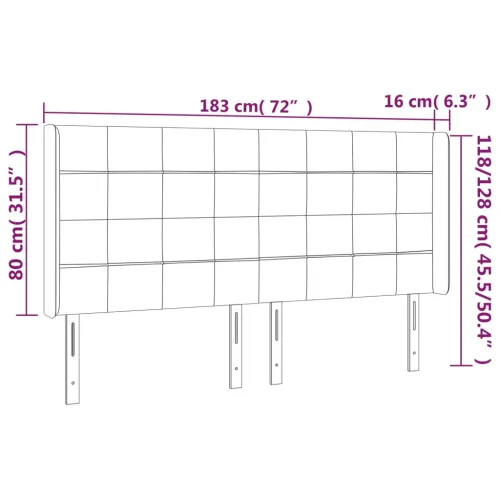 LED uzglavlje tamnosmeđe 183x16x118/128 cm od tkanine - Tamno smeđa 183 x 16 x 118/128 cm 1 Tamno smeđa Cijena