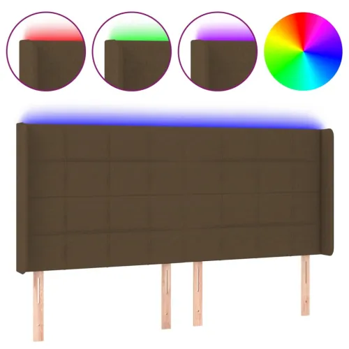 LED uzglavlje tamnosmeđe 183x16x118/128 cm od tkanine - Tamno smeđa 183 x 16 x 118/128 cm 1 Tamno smeđa Cijena