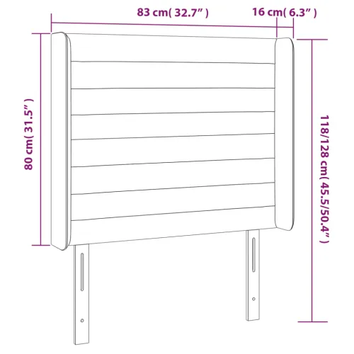 LED uzglavlje tamnosivo 83 x 16 x 118/128 cm od tkanine - Tamno siva 83 x 16 x 118/128 cm Cijena