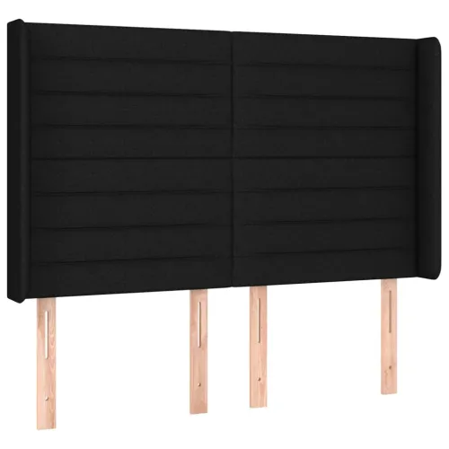 LED uzglavlje crno 147 x 16 x 118/128 cm od tkanine - Crna 147 x 16 x 118/128 cm Cijena
